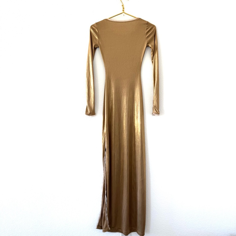 BCBG Maxazria Fresno Long Sleeve Dress in Gold - Picture 9 of 9